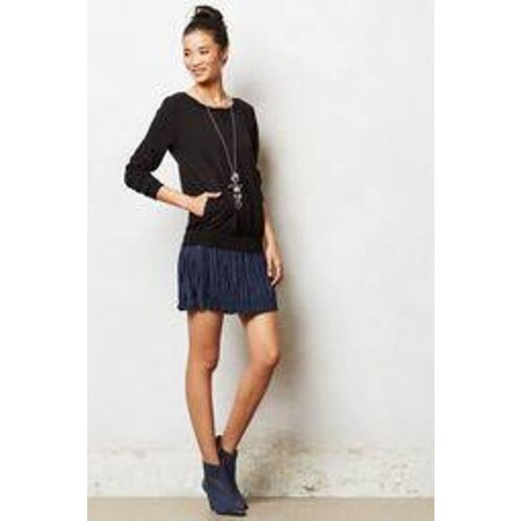 Bordeaux Anthro Women Medium Shift Sweater Mini Dress Flattering Minimalist - Picture 1 of 8